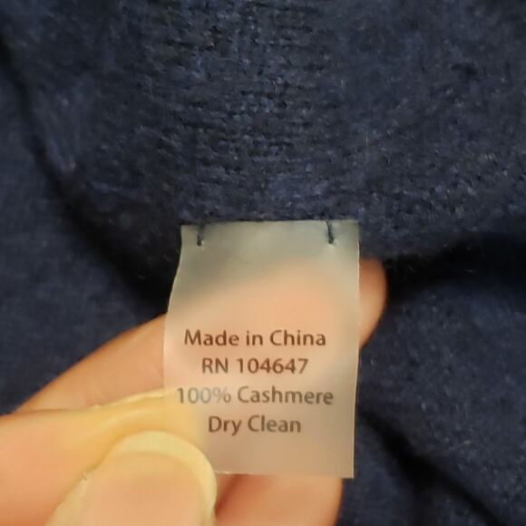 Kinross Cashmere Womens Full Zip Up Collared Sweater Blue Sz Small Casual - Picture 8 of 12